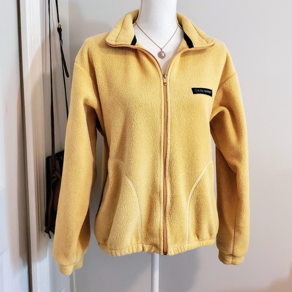 Black Diamond Zip Up Fleece Jacket - Black & Yellow - Small